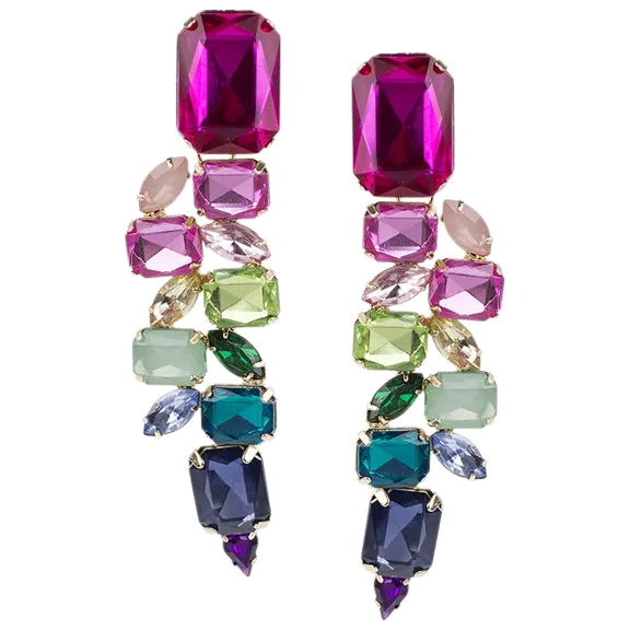 Rainbow Ombre Crystal Earrings