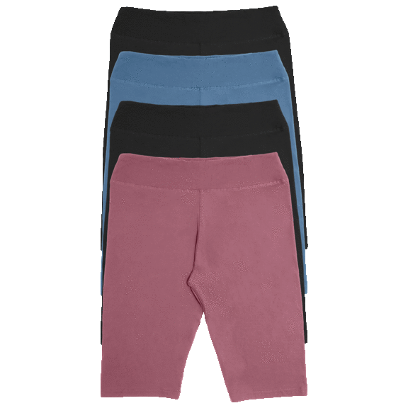 4-Pack: Angelina Women's Microfiber High Waist Knee Length Shorts