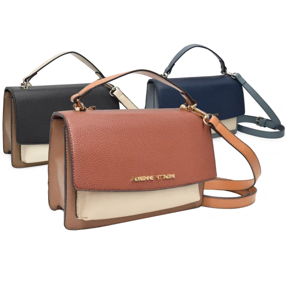 Adrienne Vittadini Charlotte Collection Pebble Grain Flap Top Crossbody