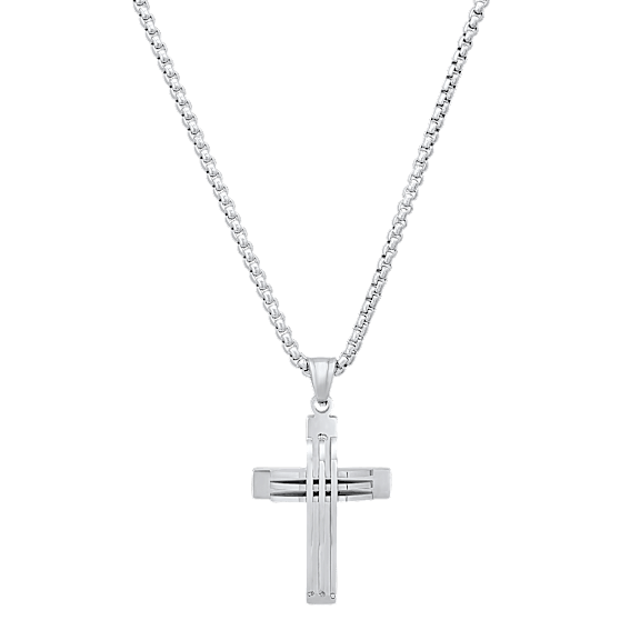 Iron Saints Cross Cross Pendant with Box Chain Necklace