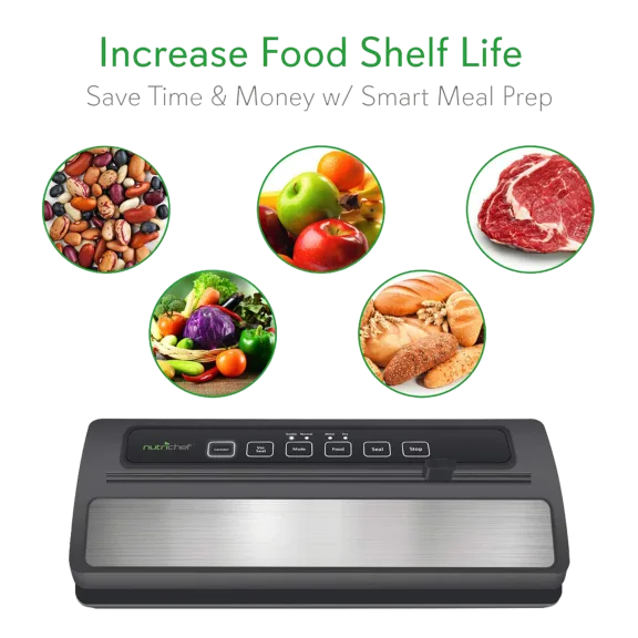 NutriChef Upgraded Automatic Vacuum Sealing System with Starter Kit