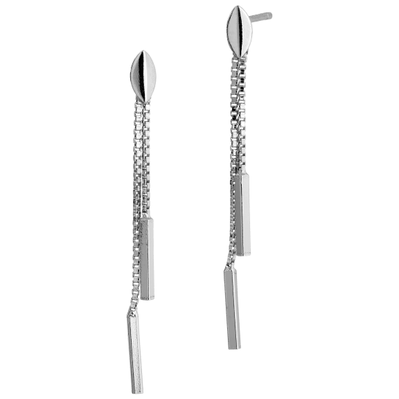 Savvy Cie Sterling Silver Dangle Linear Drop Earrings