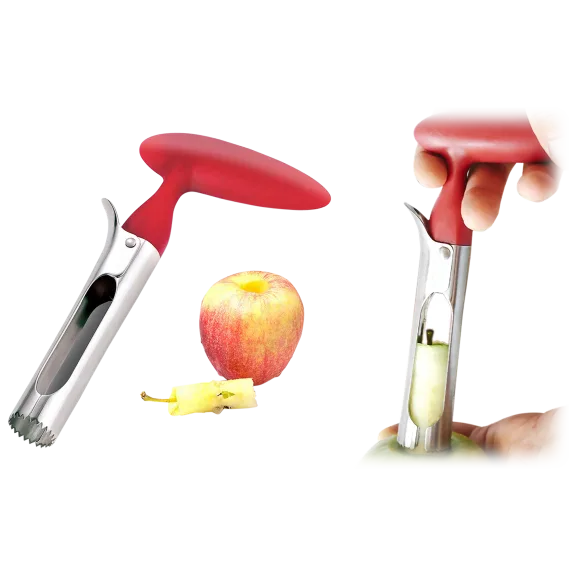 Stainless Steel Premium Apple and Fruit Corer Remover by Two Elephants