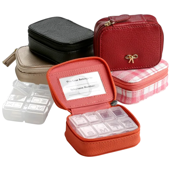 Mundi Faux Leather Case with Pill Organizer