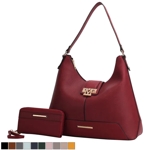 MKF Collection Graciela Vegan Leather Hobo Handbag by Mia K