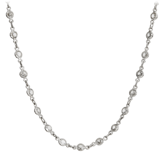 Savvy Cie Sterling Silver Simulated Diamonds by the Yard Necklace