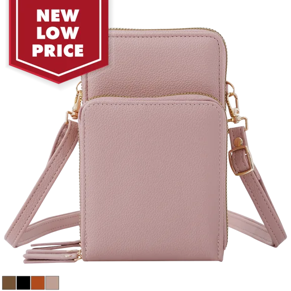 Malibu Skye Breanna Triple Zip Triple Compartment Crossbody Bag
