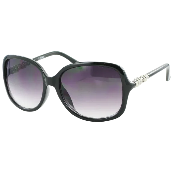 Kay Unger Black Oversized Square With Gradient Smoke Lenses