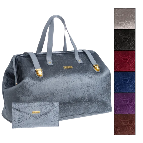 JOY & IMAN Chic Vintage Brocade Carpet Bag w/ RFID Plus Clutch