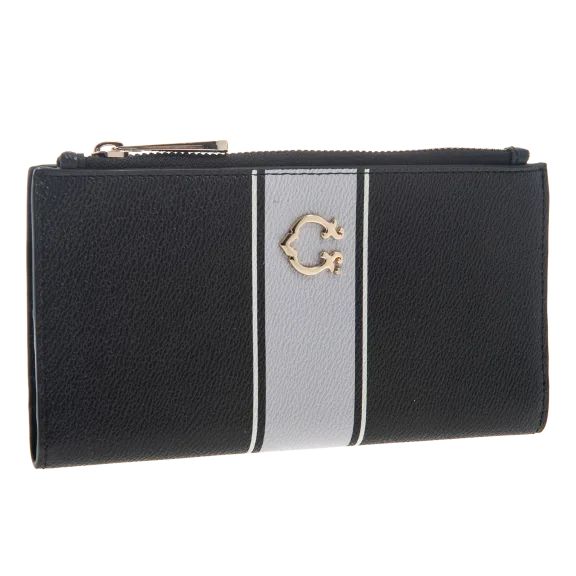 Black & Neutral Stripe Pattern Humphrey Snap Wallet by C. Wonder