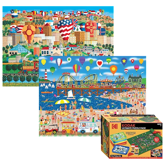 The Seaside and Southwest Puzzle Pair With Roll-Up Mat