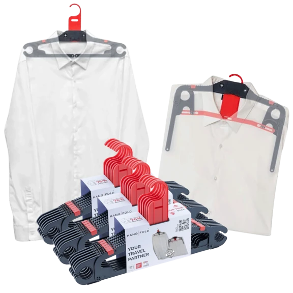 18-Pack: Hangfold Travel Hangers (Red)