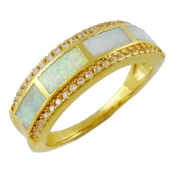 Savvy Cie 14K Yellow Gold Opal Inlay Ring