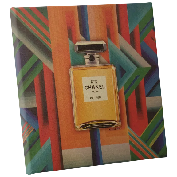 Fairchild Paris Vintage Chanel Bottle Geometric Canvas - 16" x 16"