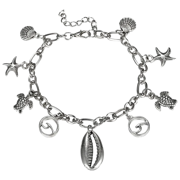 Golden NYC Jewelry Silver Plating Cute & Kitschy Multi Charms Bracelet