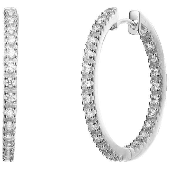 Megan Walford Fashionable Sterling Silver Hoop Earrings