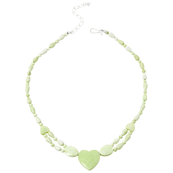 Jay King Sterling Silver Meadow Stone Heart Necklace