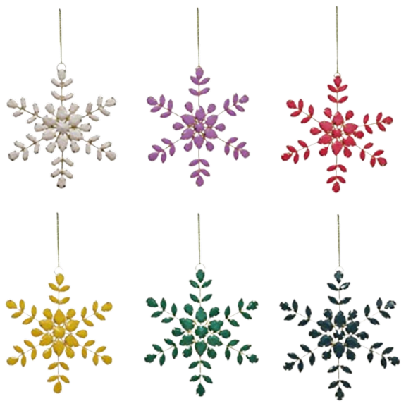 6-Pack: National Tree Company Beaded Snowflake Ornaments