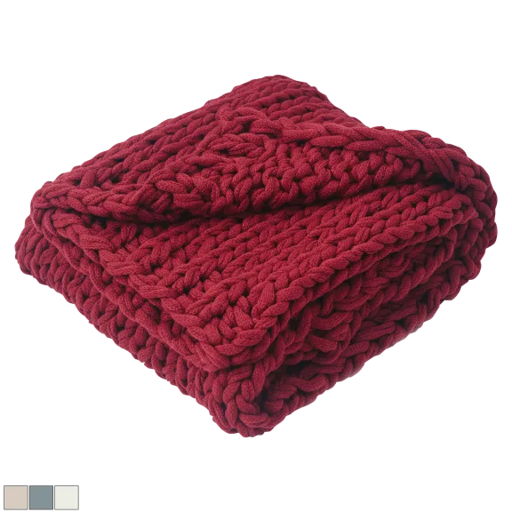 Cheer Collection Ultra Plush and Soft Chunky Cable Knit Throw Blanket