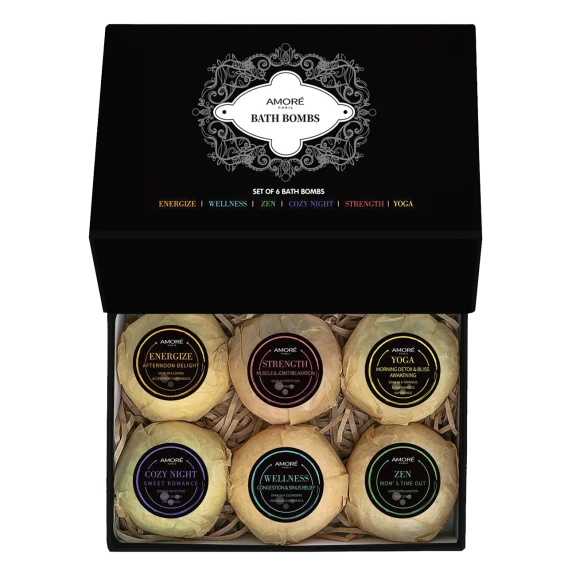 Amore 6-Piece Organic Handmade Bath Bombs Set