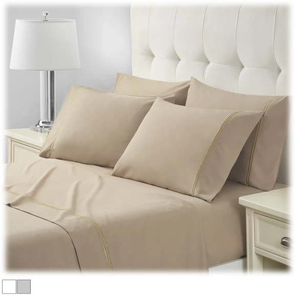 Marquis by Waterford Isadora 6-Piece Metallic Embroidery Sheet Set