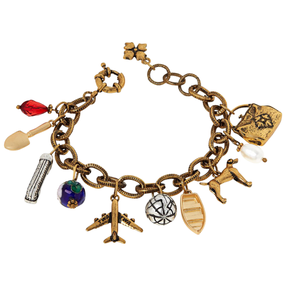 Patricia Nash Memories Tri-Color Brass Charm Bracelet