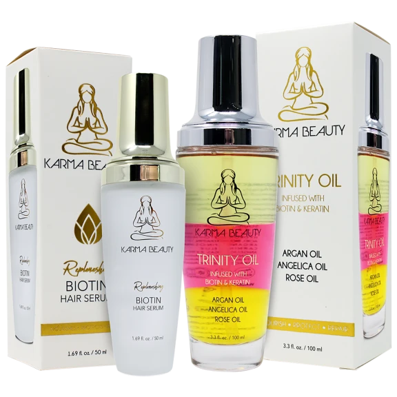 2-Pack: Karma Beauty Hair Serum and Trinity Oil