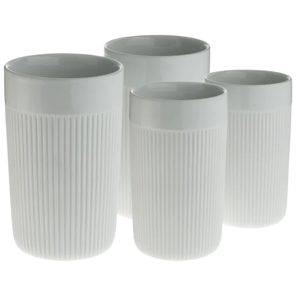 2-Pack: Victor & Victoria Plissé Collection Double Wall Mugs