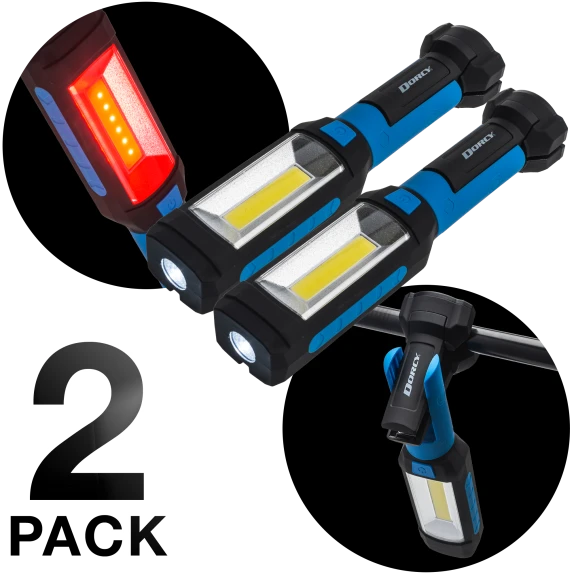 2-Pack: LED Flashlight/Worklight with Magnetic Base