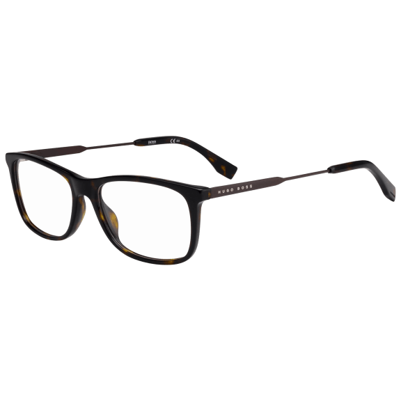 Hugo Boss Eyeglasses with Dark Havana Acetate/Metal Rectangular Frames-0996 086