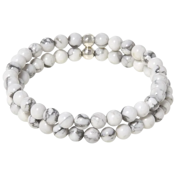 Jay King Magnesite Bead Two-Strand Stretch Bracelet