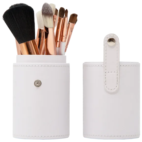 Zoe Ayla 12-Piece Professional Brush Set with Vegan Leather Travel Case