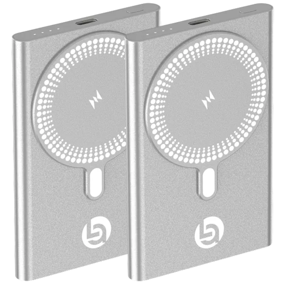 2-Pack: Lifestyle Advanced 5000 mAh Slim Magnetic Wireless Charging Powerbank