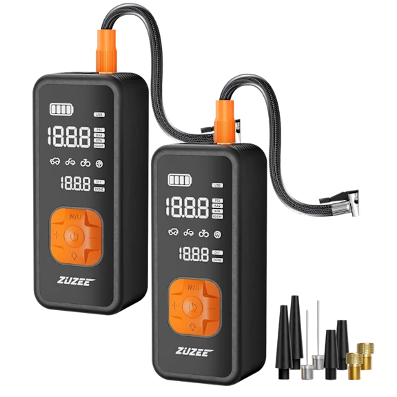 2-Pack: Zuzee 20,000mAh Portable Tire Inflator, Flashlight & Power Bank
