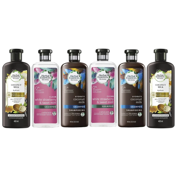 6-Pack: Herbal Essence Shampoo and Conditioner Set 400 ml