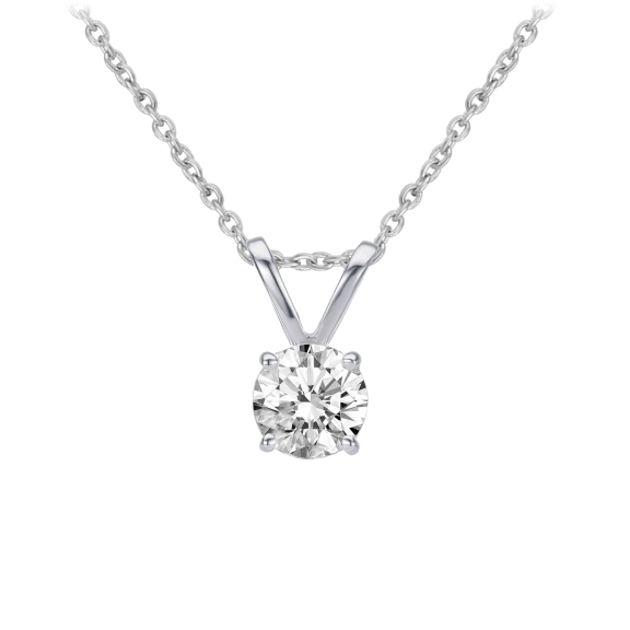 Fifth and Fine I.G.L Certified 1/4 Carat TW Solitaire Pendant in 14K White Gold