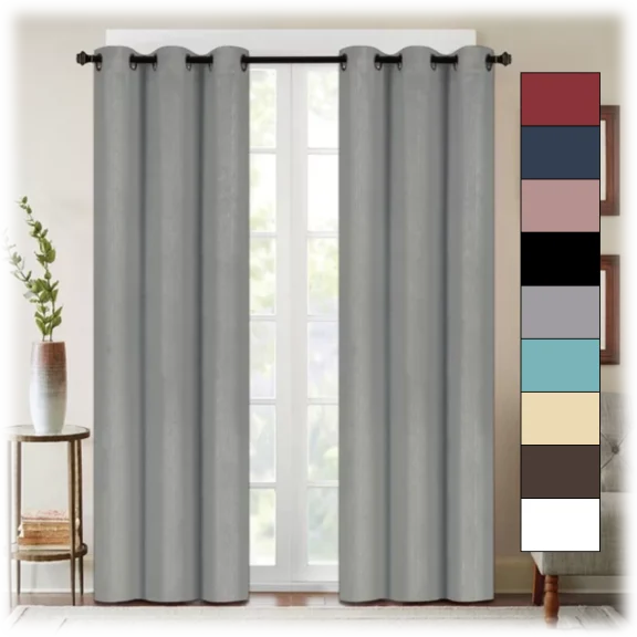 J&V Textiles Denver Collection 63"  Black Out Curtains