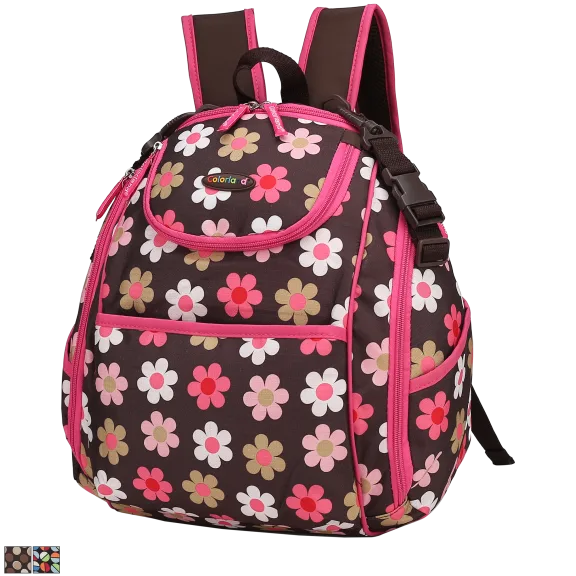 MKF Collection Colorland Printed Backpack with Multi-Pockets