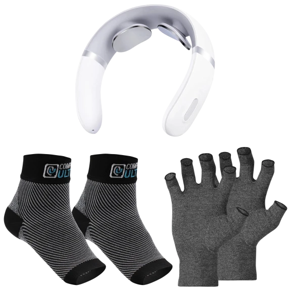 RelaxUltima Portable TENS Neck Massager & CompressUltima Compression Bundle