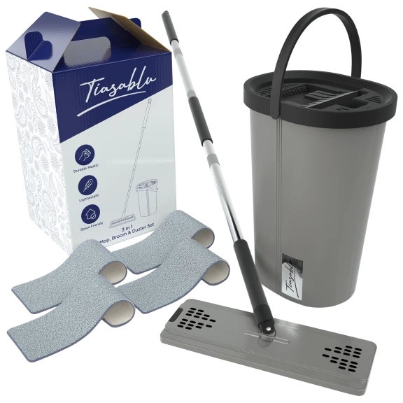 Tiasablu 3-in-1 All Purpose Swivel Mop and Floor Sweeper