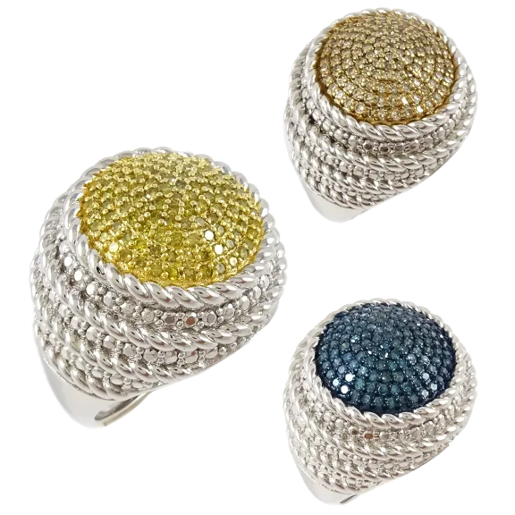 Savvy Cie Diamond Bold Statement Ring