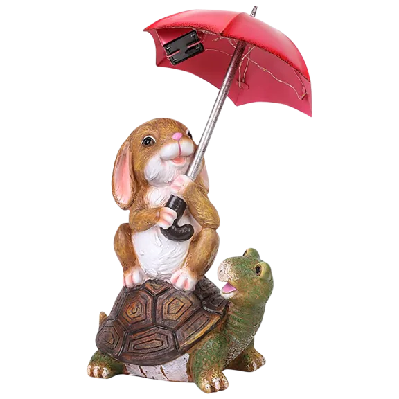 Rabbit Solar Garden Statue Outdoor Decor