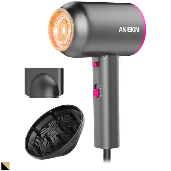 ANIEKIN Ionic Professional Hair Dryer with Attachments