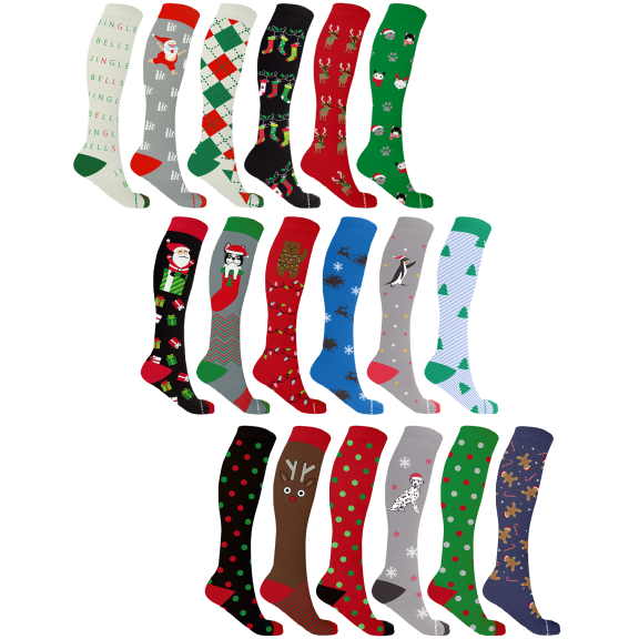 6-pack: Christmas Compression Socks by Extreme Fit