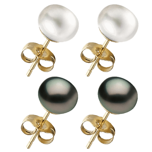 2-Pack: Pacific Pearl Bora Bora Stud Earrings Gift Set