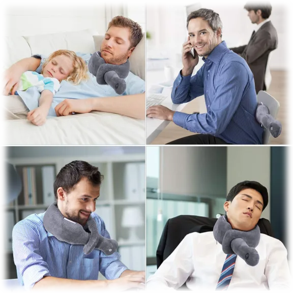 Sharper Image Vibrating Neck Massaging Travel Pillow