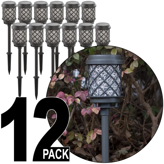 12-Pack: Malibu Calypso Solar-Charging LED Pathway Lights