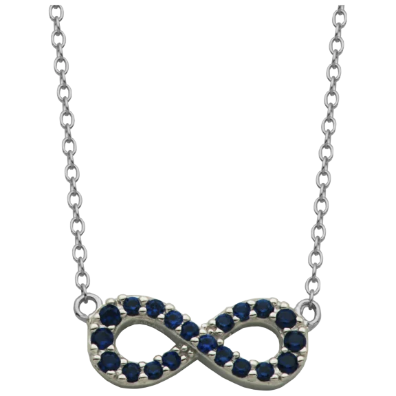 Morgan & Paige Sterling Silver Sapphire Infinity Necklace