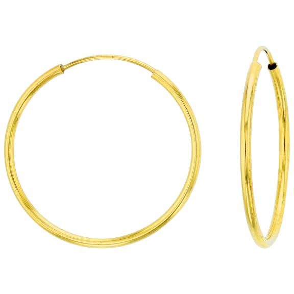 Decadence 14K Gold Yellow 12MM Endless Hoop Earrings