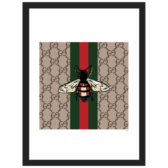 Fairchild Paris Gucci Classic Bee - 14" x 18" Framed Print